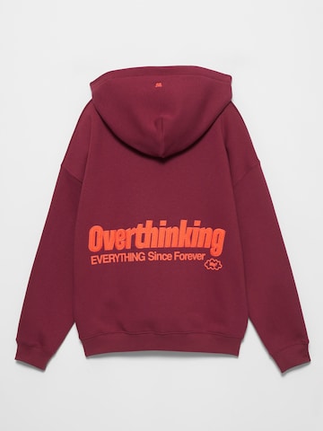 Pull&Bear Mikina 'PACIFIC OVERTHINKING' – červená
