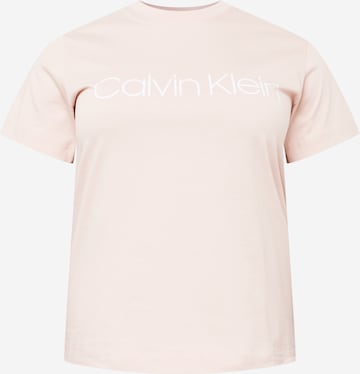 T-shirt Calvin Klein Curve en rose : devant