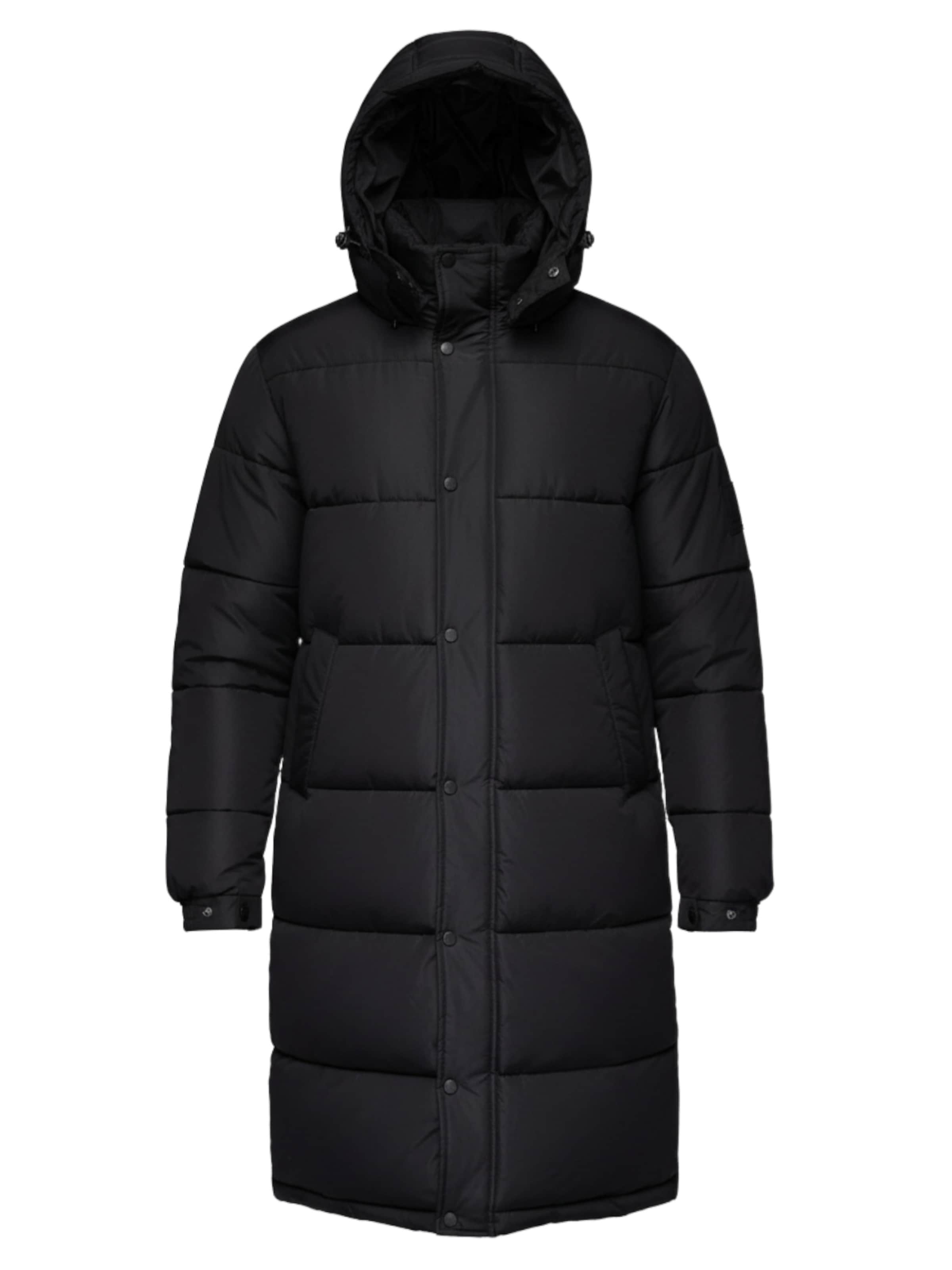 Ombre Winterjas 'OM-JALJ-0190' in Zwart: voorkant