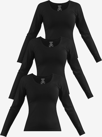 Janice Shirt 'Nimes' in Schwarz: Vorderseite