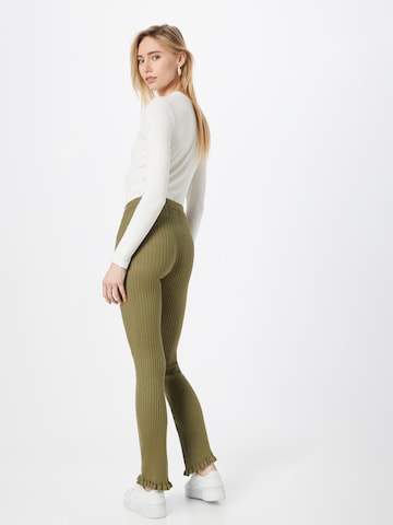 PIECES Flared Trousers 'LAISA' in Green