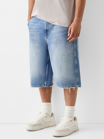 Loosefit Jean Bershka en bleu : devant