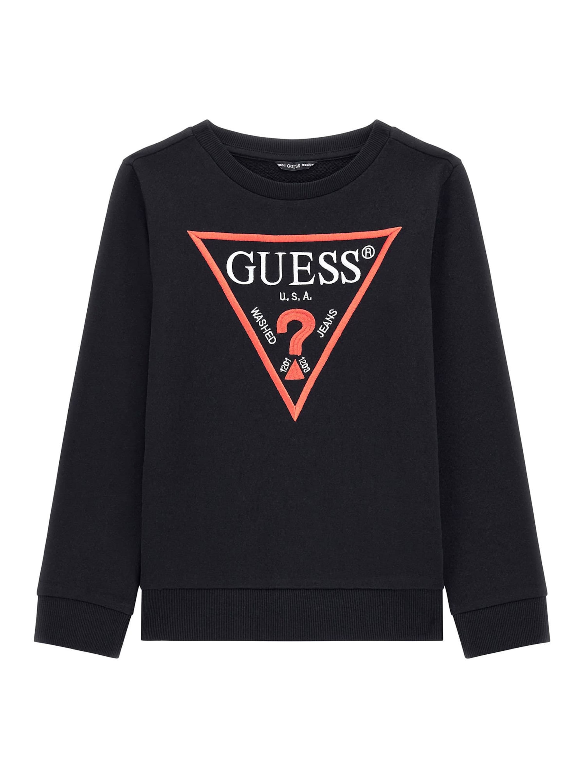 GUESS Sweatshirt 'Dreieck' in Black: front
