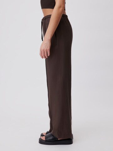 LeGer by Lena Gercke Wide leg Trousers with creases 'Linn' in Brown