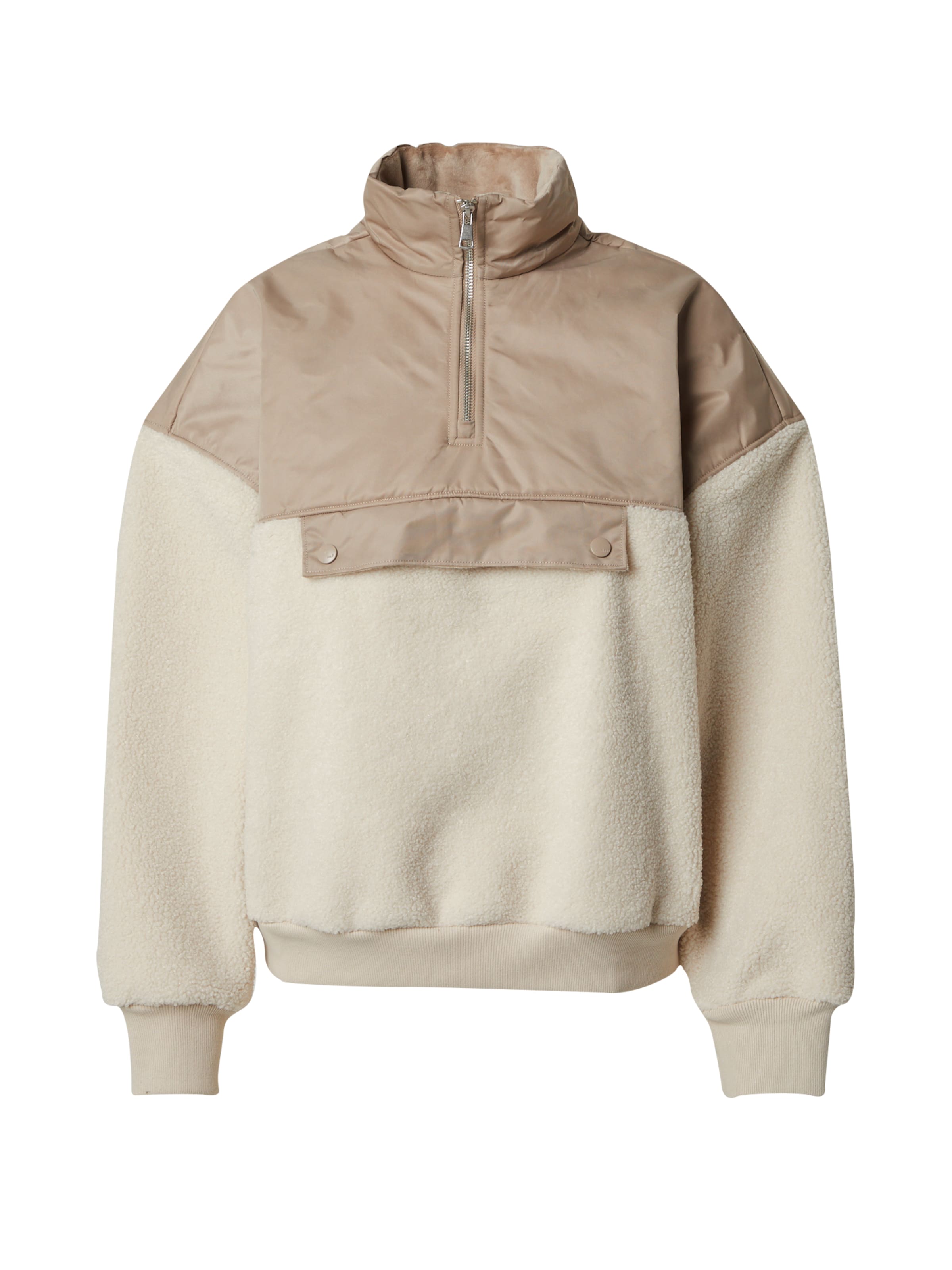 Abercrombie & Fitch Fleece jacket in Beige: front
