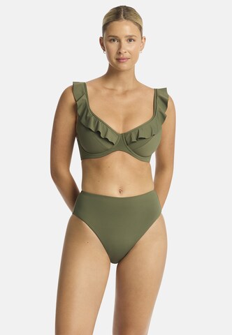 SEA LEVEL Bikinihose 'Essentials' in Grün