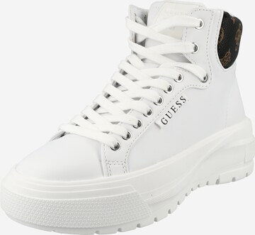 GUESS حذاء رياضي برقبة 'EARLA' بلون أبيض: الأمام