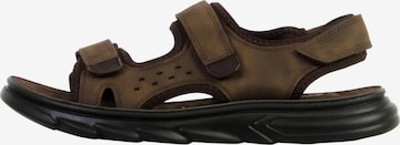 Sandales 'Flache Sandalen mit Klettverschluss' Elong en vert : devant