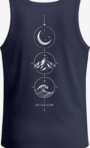 Neverless Shirt 'Berg Mond Welle' in Blue: front