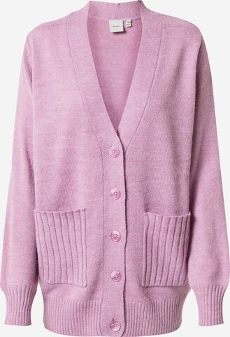 ICHI Knit Cardigan 'MARAT' in Purple: front