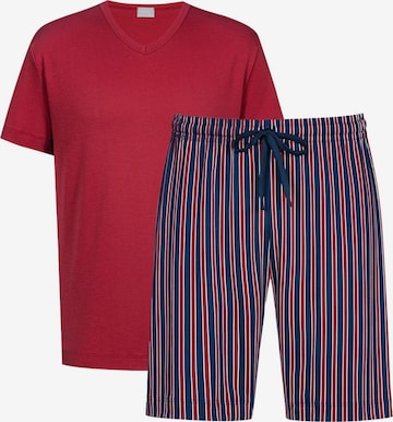 Mey Pajama short 'Graphic Stripes' in Red: front
