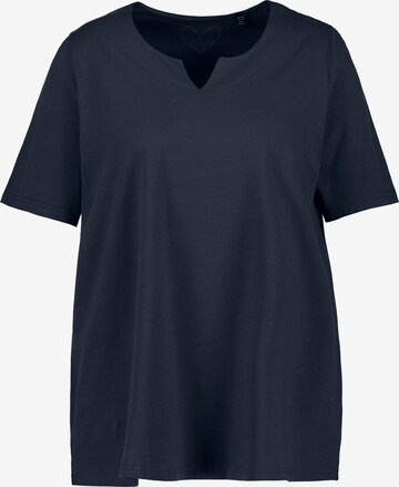 T-shirt Ulla Popken en bleu : devant