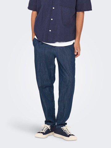 Only & Sons Regular Pleat-front jeans 'ONSLeo' in Blue: front