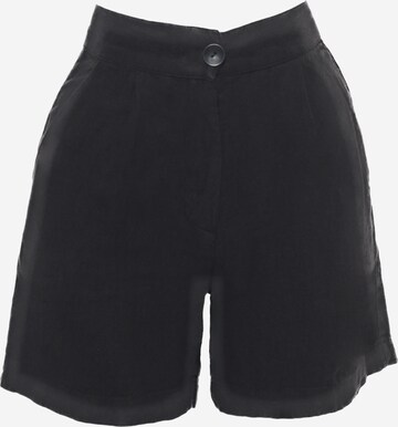 FRESHLIONS Regular Pleat-Front Pants in Black: front