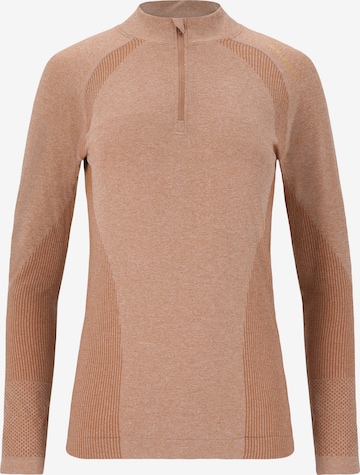 ENDURANCETehnička sportska majica 'Halen' - smeđa boja: prednji dio