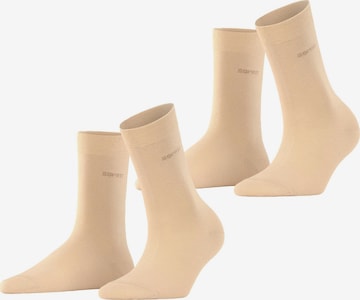 ESPRIT Socken 'Basic Easy 2-Pack' in Beige: Vorderseite