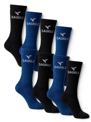 DAUGLE Athletic Socks 'Daugle Sport Crew Socks 2-Pack (Blue, Black)' in Blue: front