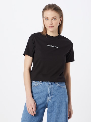 T-shirt 'Institutional' Calvin Klein Jeans en noir : devant
