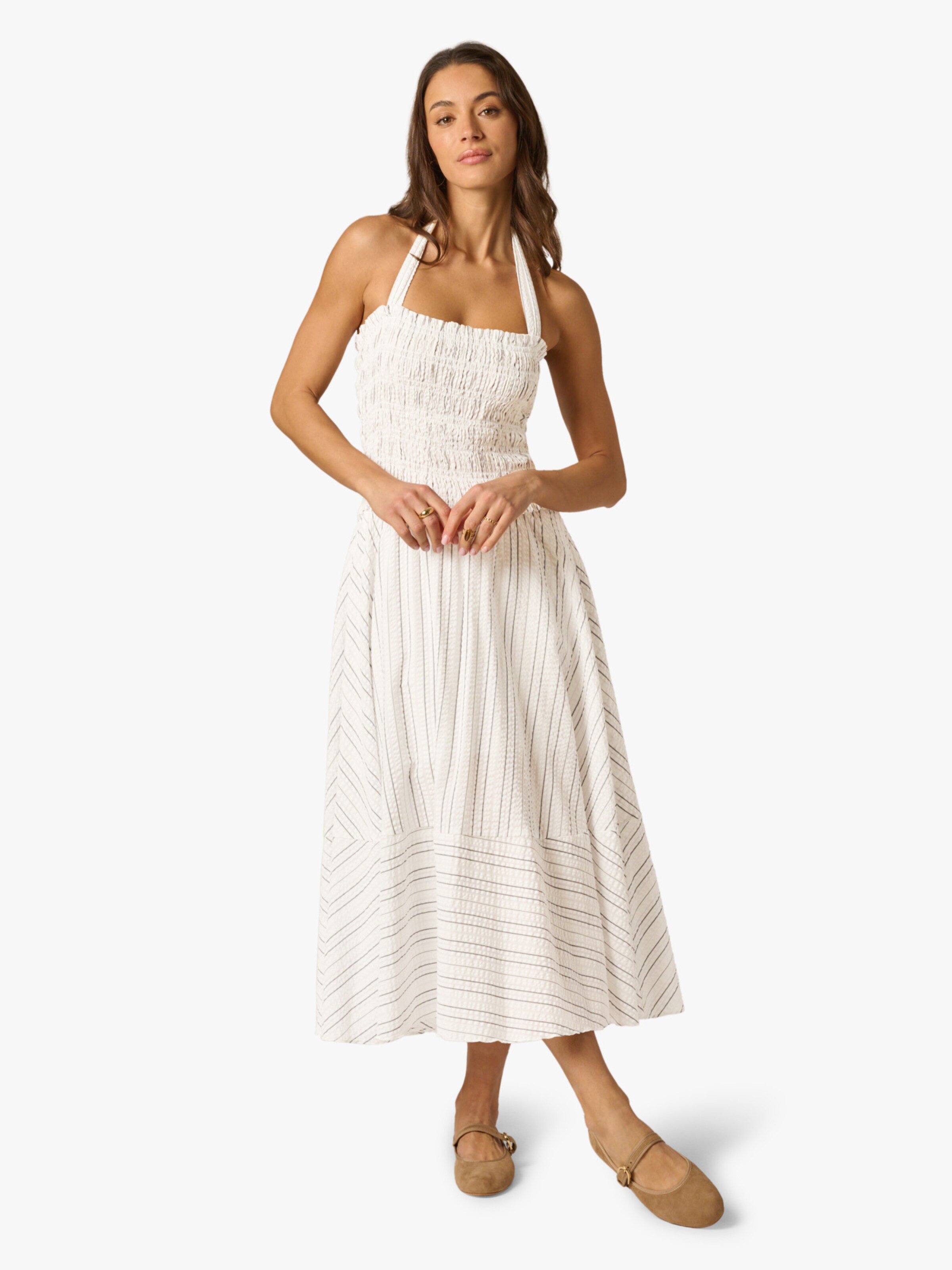 Adrianna Papell Zomerjurk in Wit: voorkant