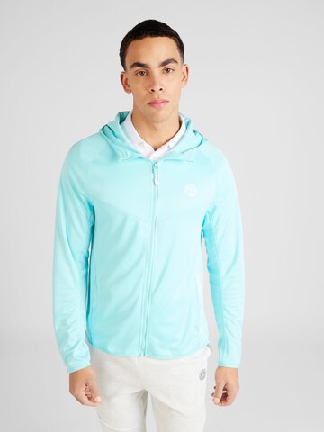 BIDI BADU Athletic Zip-Up Hoodie in Blue: front