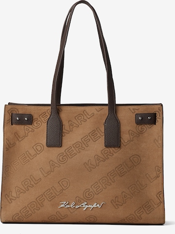 Karl Lagerfeld Shopper in Bruin: voorkant