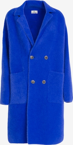Influencer Prechodný kabát 'Fluffy' - Modrá: predná strana