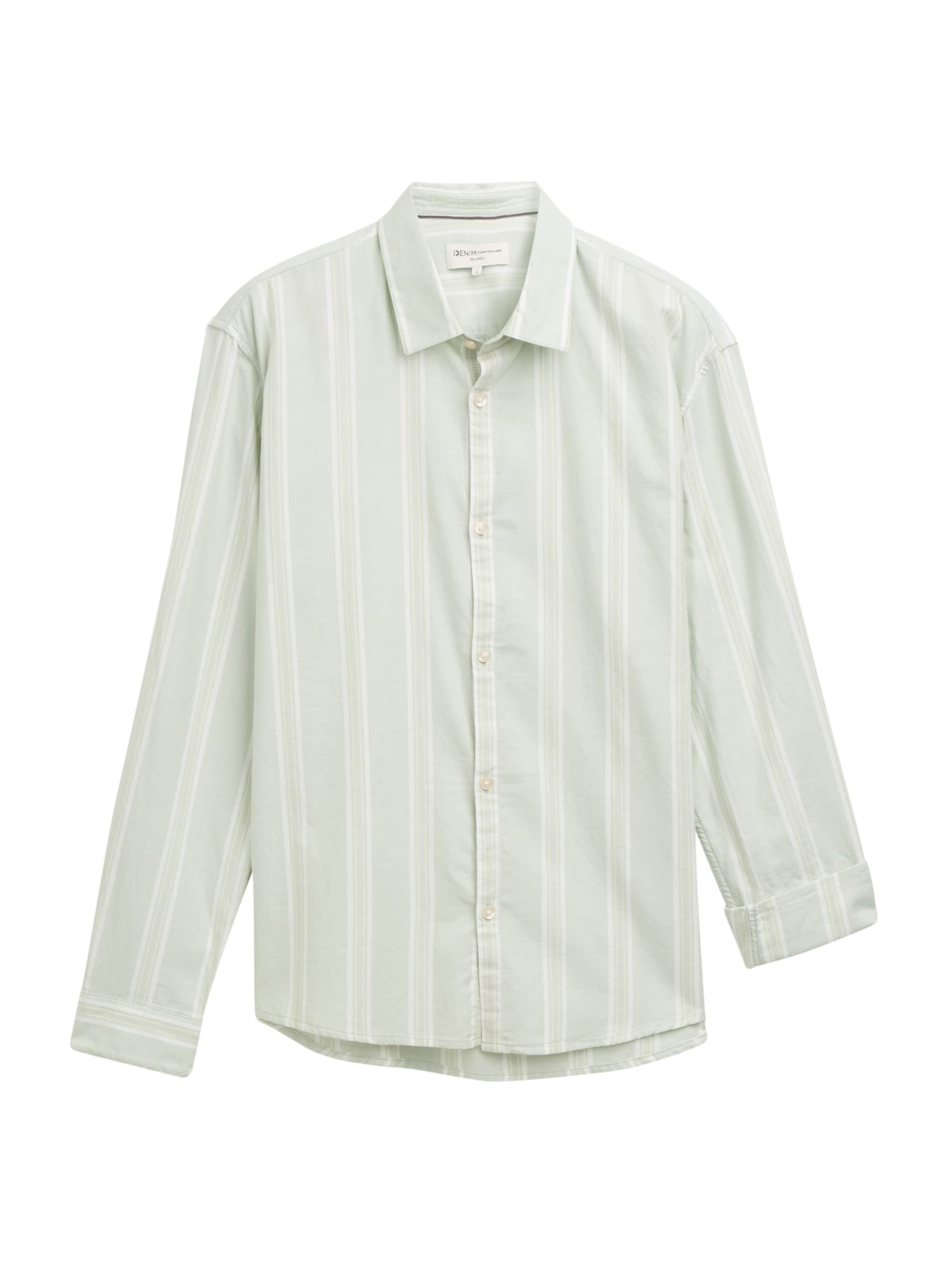 TOM TAILOR DENIM Chemise en gris / blanc cassé, Vue avec produit