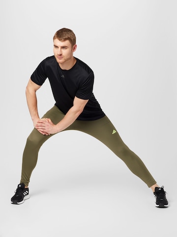 ADIDAS PERFORMANCE Regular Workout Pants 'Train Essentials Seasonal ' in Green