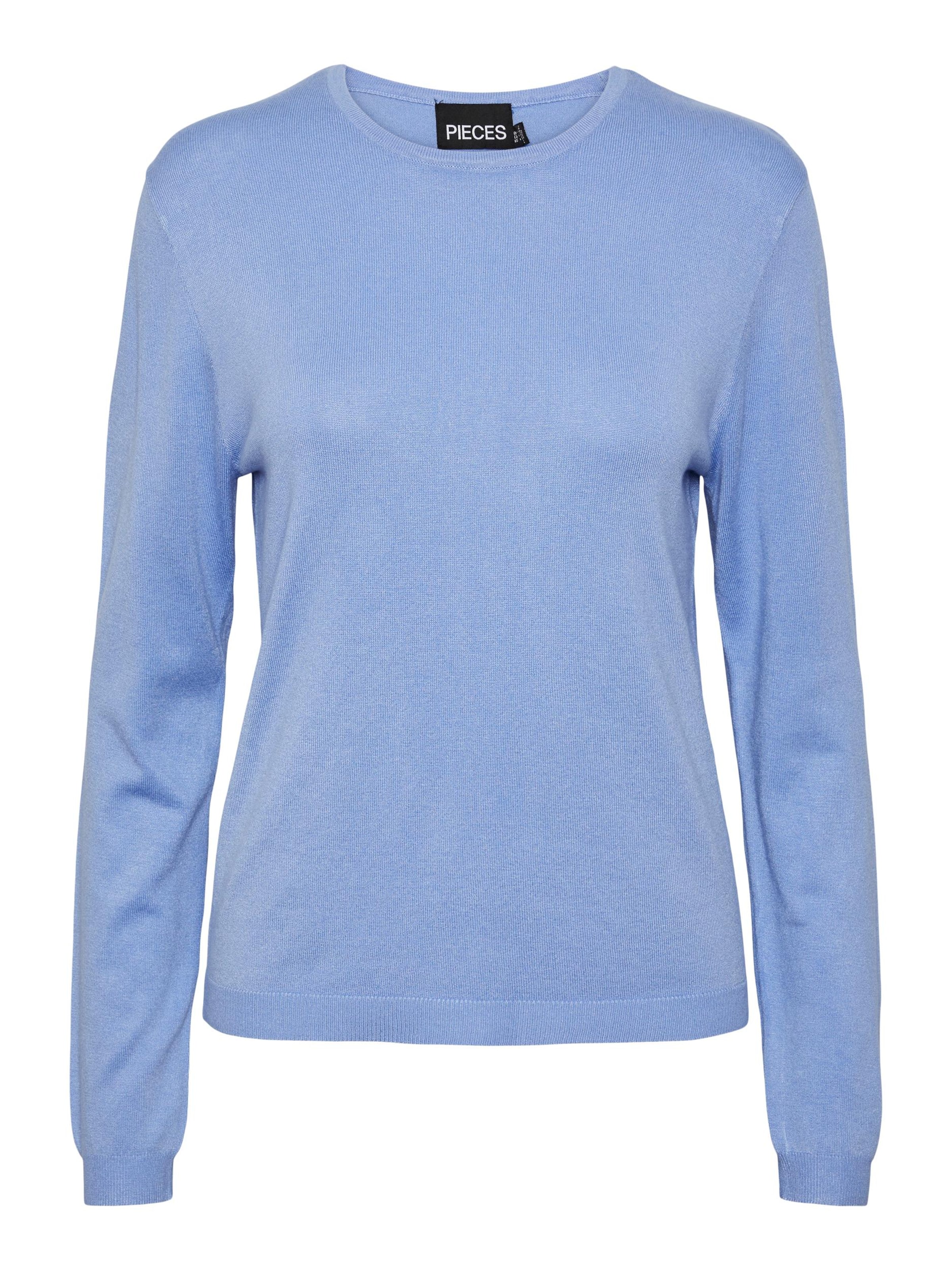 PIECES Пуловер в синьо: отпред
