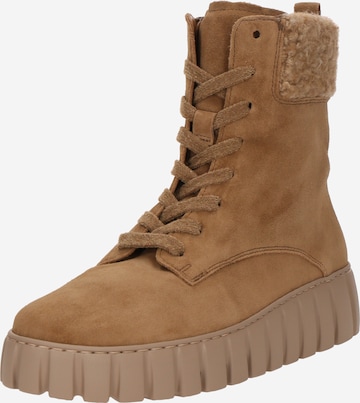 Ghete cu șireturi de la GABOR pe maro: față