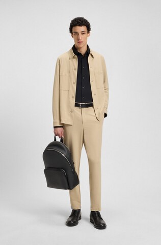 BOSS Regular Fit Businesshemd 'HANK' in Schwarz