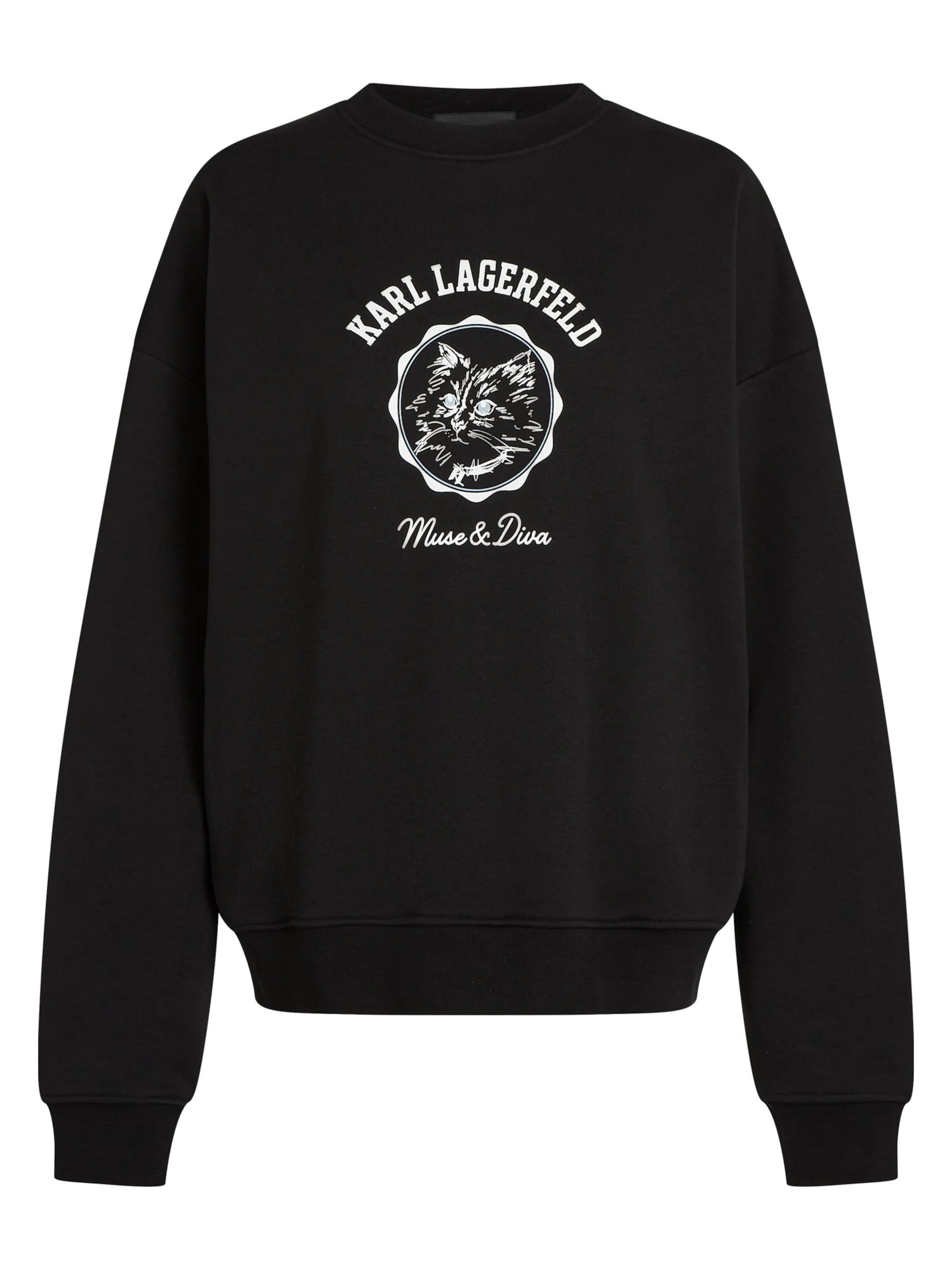Karl Lagerfeld Dressipluus 'Ikon Choupette Muse', värv must: eest vaates