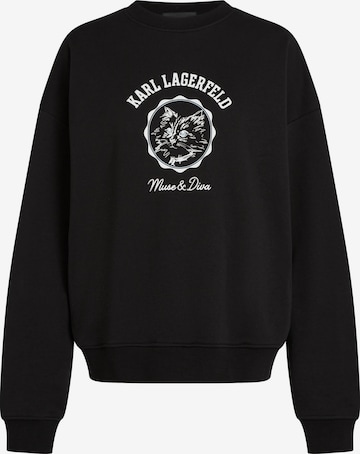 Sweat-shirt 'Ikon Choupette Muse' Karl Lagerfeld en noir : devant