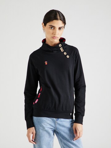 Blutsgeschwister Sweatshirt 'Oh So Nett' in Schwarz: Vorderseite