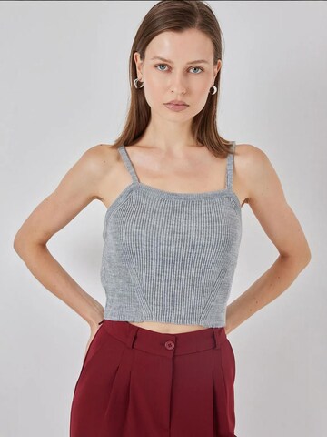 Bigdart Knitted Top in Grey: front