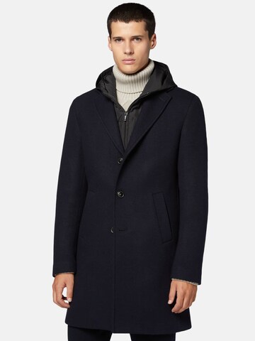 Boggi Milano Between-Seasons Coat in Blue: front