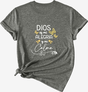 GORHEY Shirt 'Women's Summer Short-Sleeve Shirt with Slogan Print Slogan Tees' in Grey: front