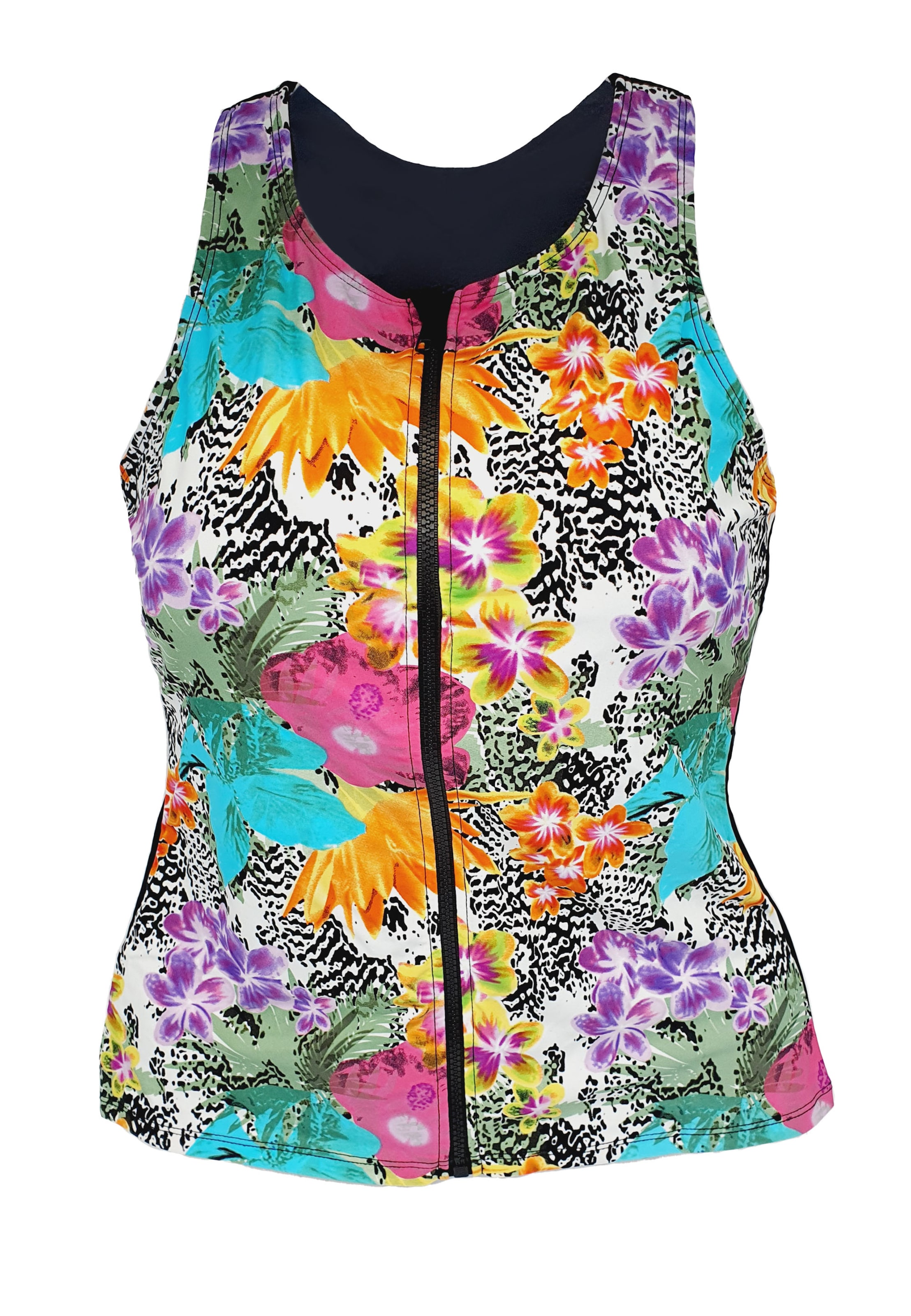 BECO the world of aquasports High neck Tankini top 'BEsuit Racerback' in Blue: front