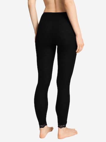 Hanro Skinny Leggings ' Woolen Lace ' in Zwart