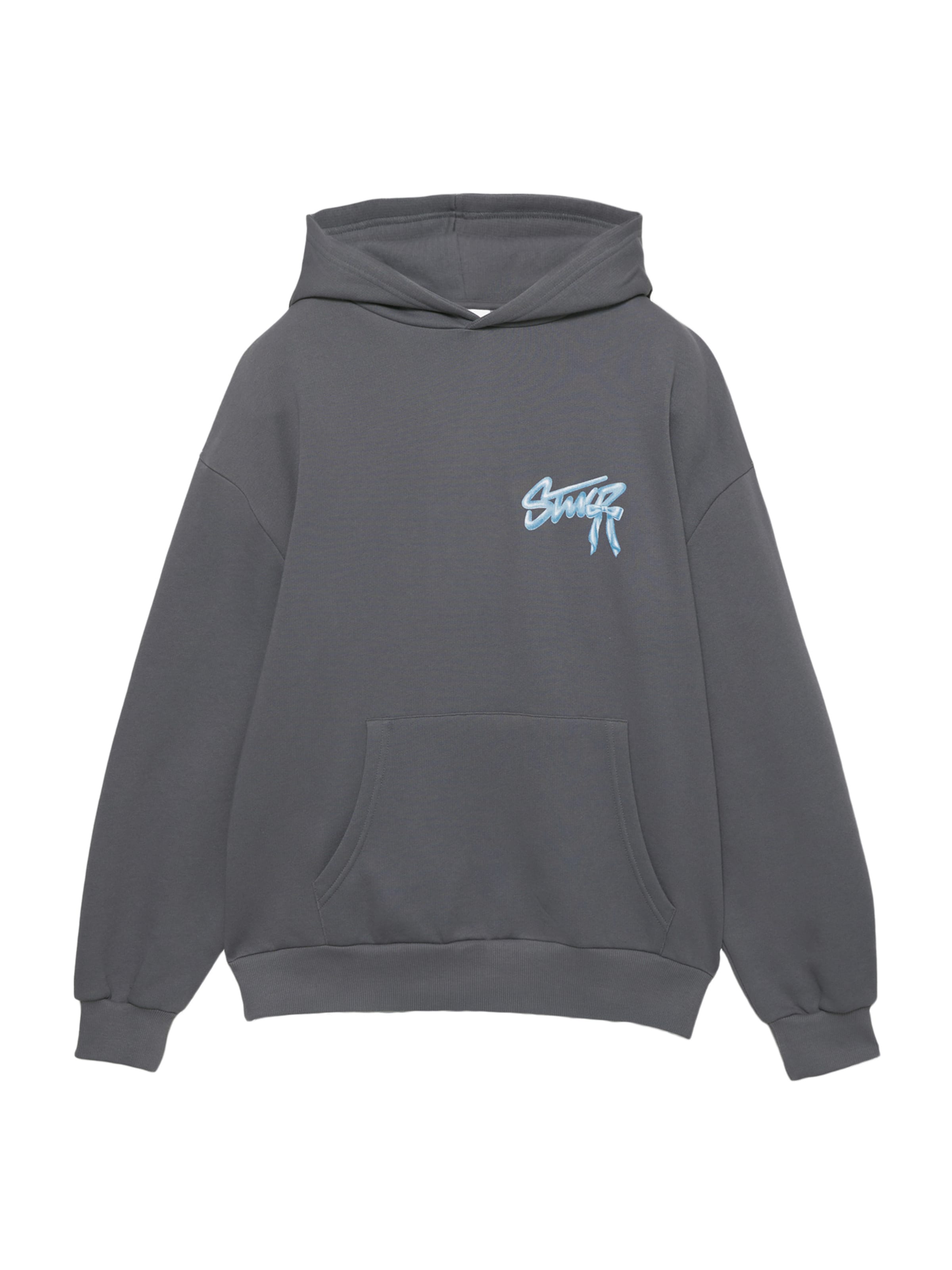 Bluză de molton de la Pull&Bear pe gri: față