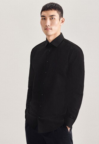 Coupe slim Chemise business SEIDENSTICKER en noir : devant