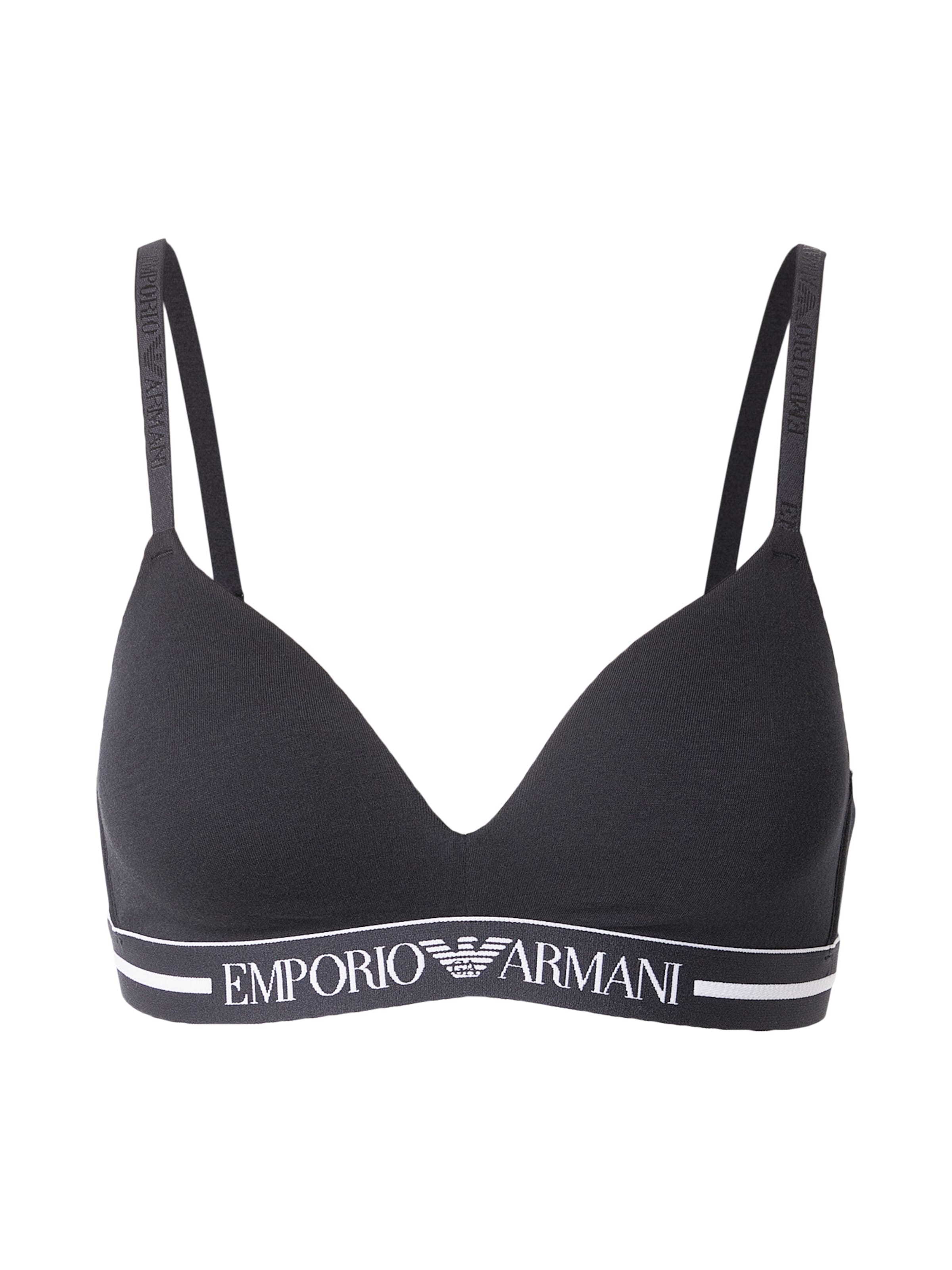 Triunghi Sutien de la Emporio Armani pe negru: față