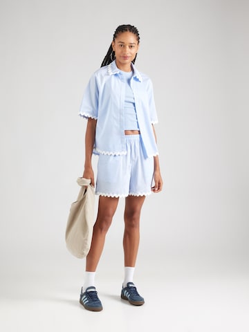 OBJECT Regular Trousers 'OBJFIE' in Blue