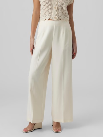 VERO MODA Wide leg Trousers with creases 'Anipauline' in Beige: front