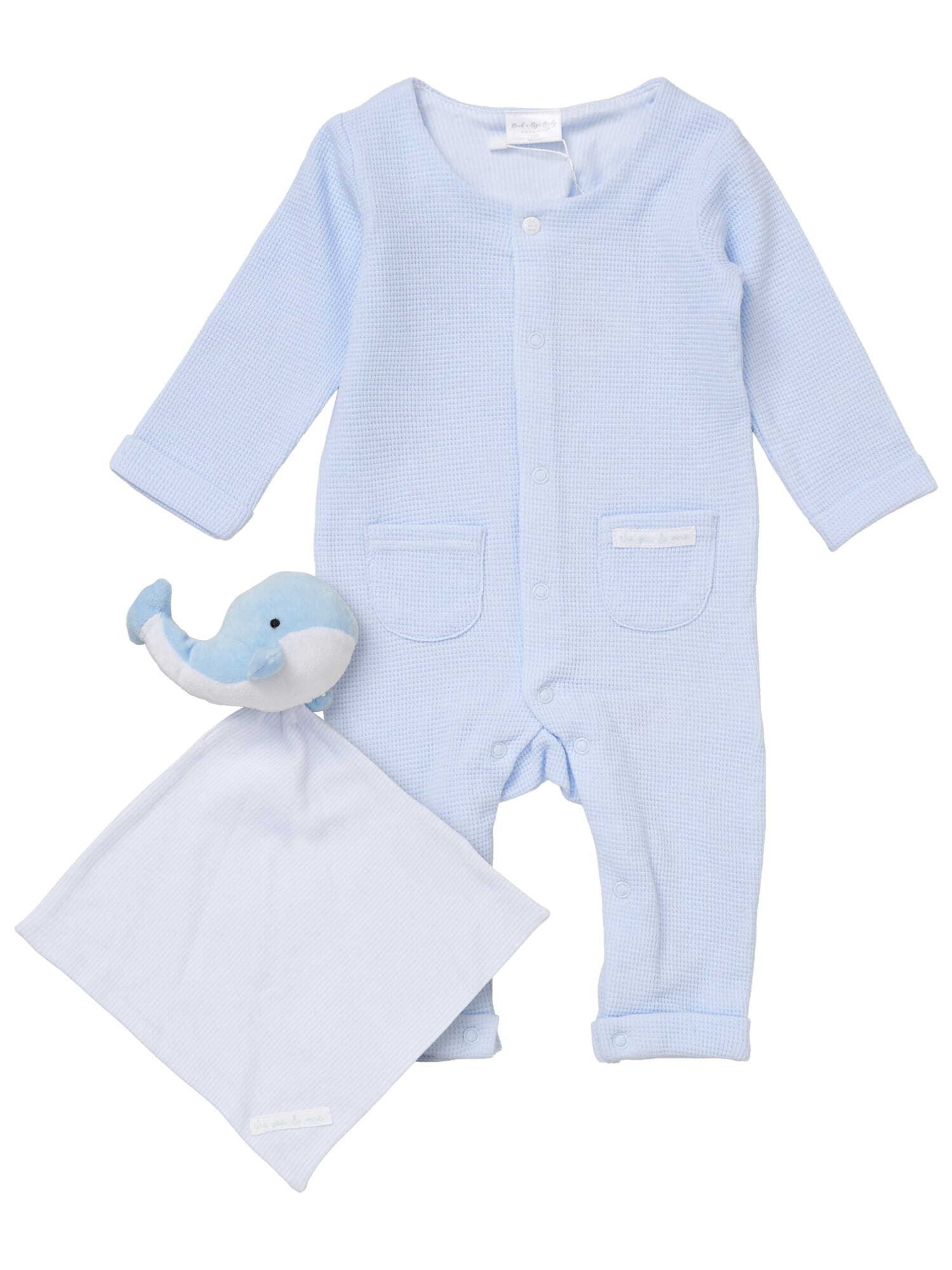 Barboteuse / body 'Wal' Rock a Bye Baby Boutique en bleu : devant