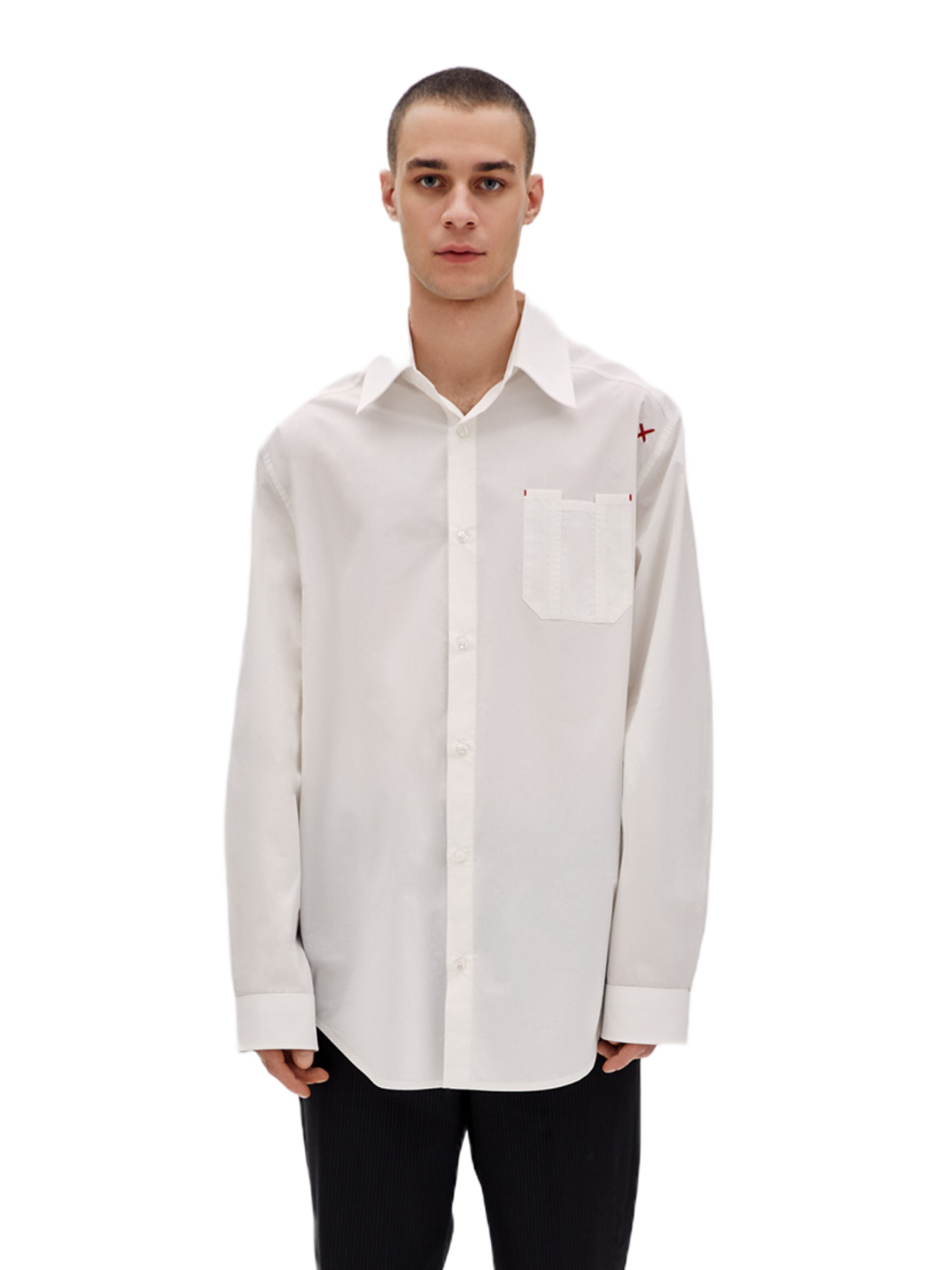 PCFG Regular fit Button Up Shirt in White: front
