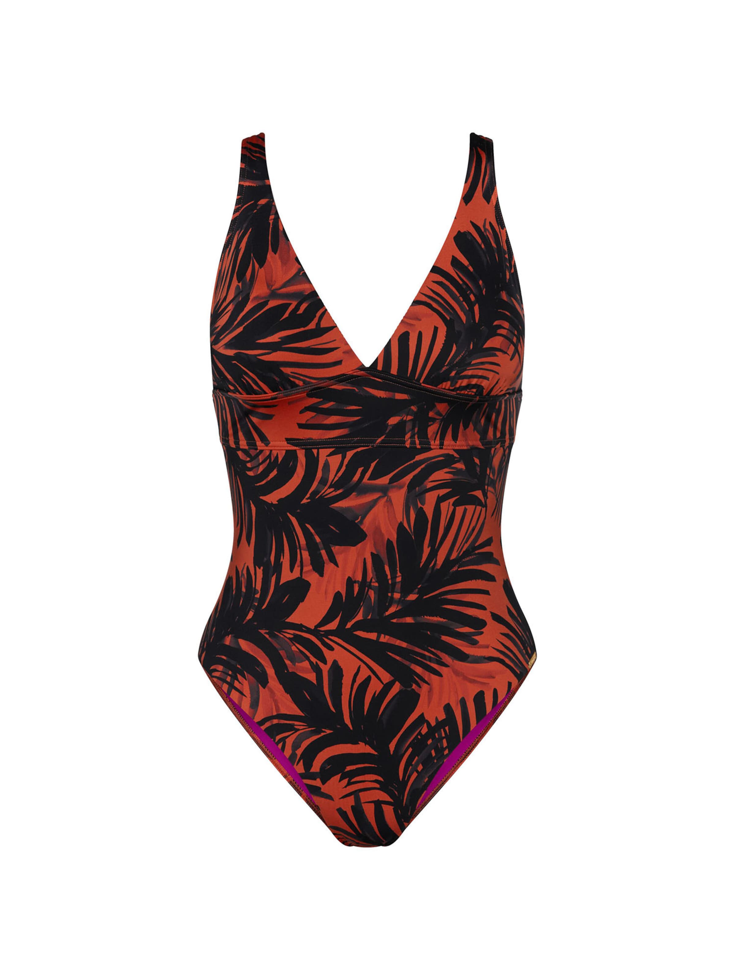 TRIUMPH Badpak ' Red Label Summer Palm ' in Bruin: voorkant