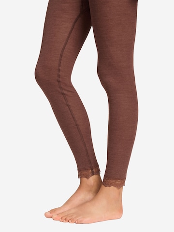 Hanro Skinny Leggings ' Woolen Lace ' in Bruin