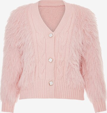 Cardigan caneva en rose : devant