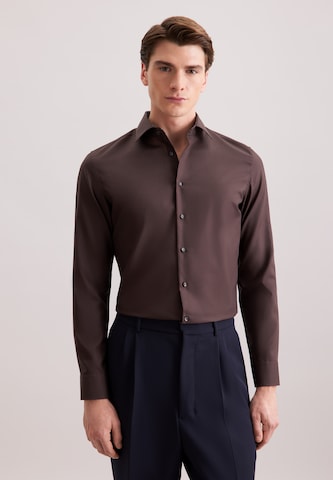 Coupe slim Chemise business SEIDENSTICKER en marron
